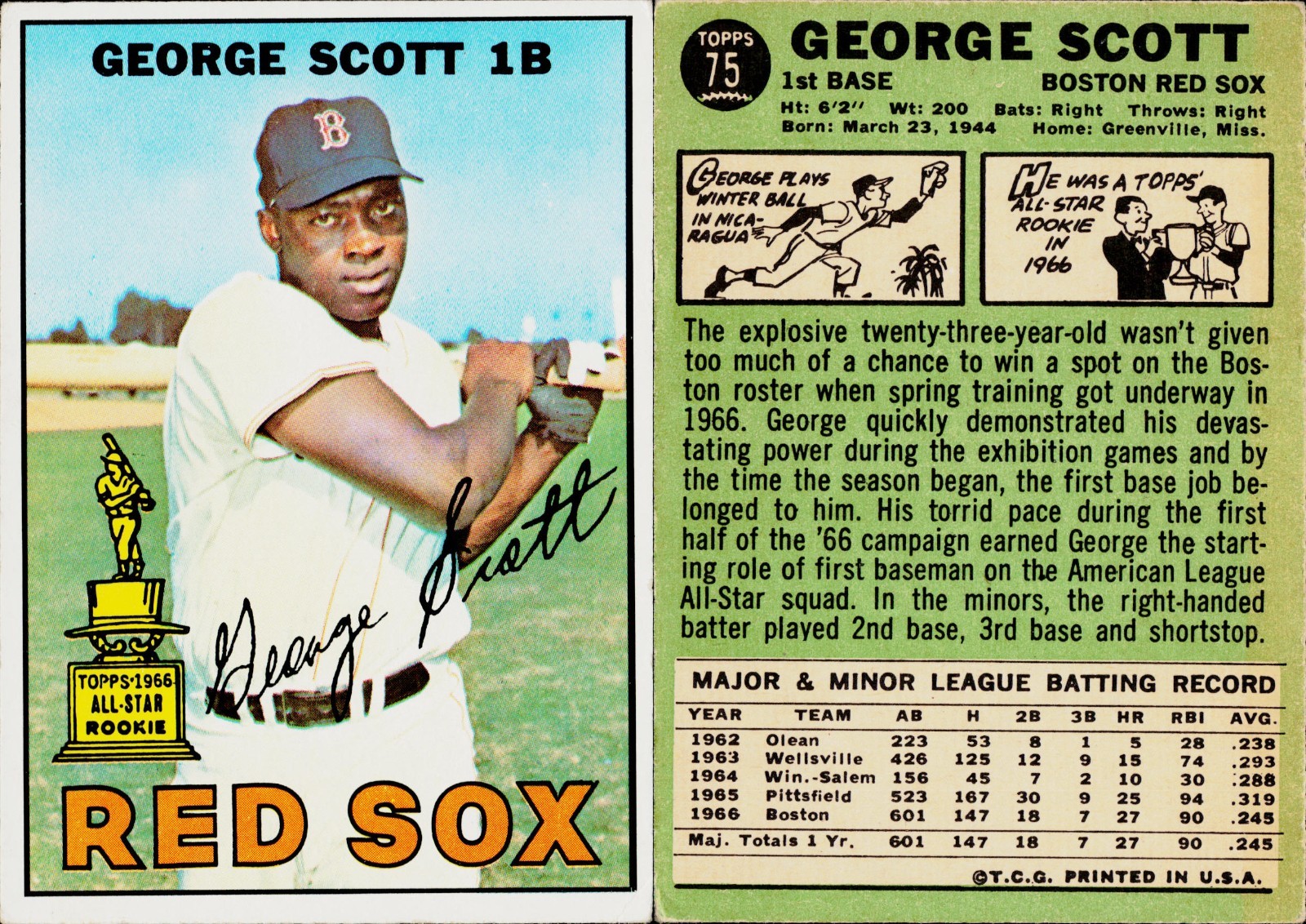 1967 Topps Baseball Card #75 George Scott