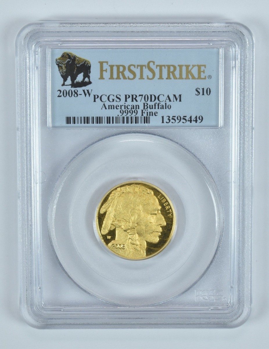 2008-W $10 American Gold Buffalo 1/4 Oz Gold First Strike