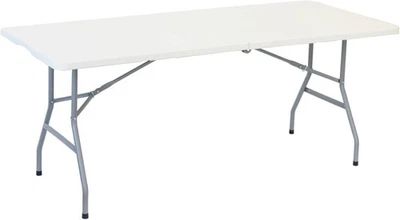6ft 1.8m Folding Heavy Duty Catering Trestle Party Garden Table With Carry Handl - Image 1 of 4