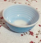 Vintage Pyrex Blue Stripe Mixing Bowl Milk Glass Banded Mid Century