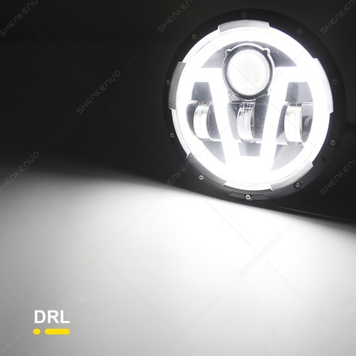 Pair 7" Inch Round LED Headlights Halo Angle Eyes For Honda Civic 1976-1981 - Picture 15 of 21
