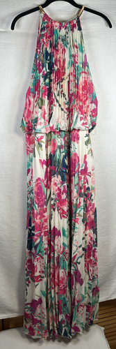 MSK Floral Halter Maxi Dress 22W Plus Size Fairy CottageCore Garden Party Femin