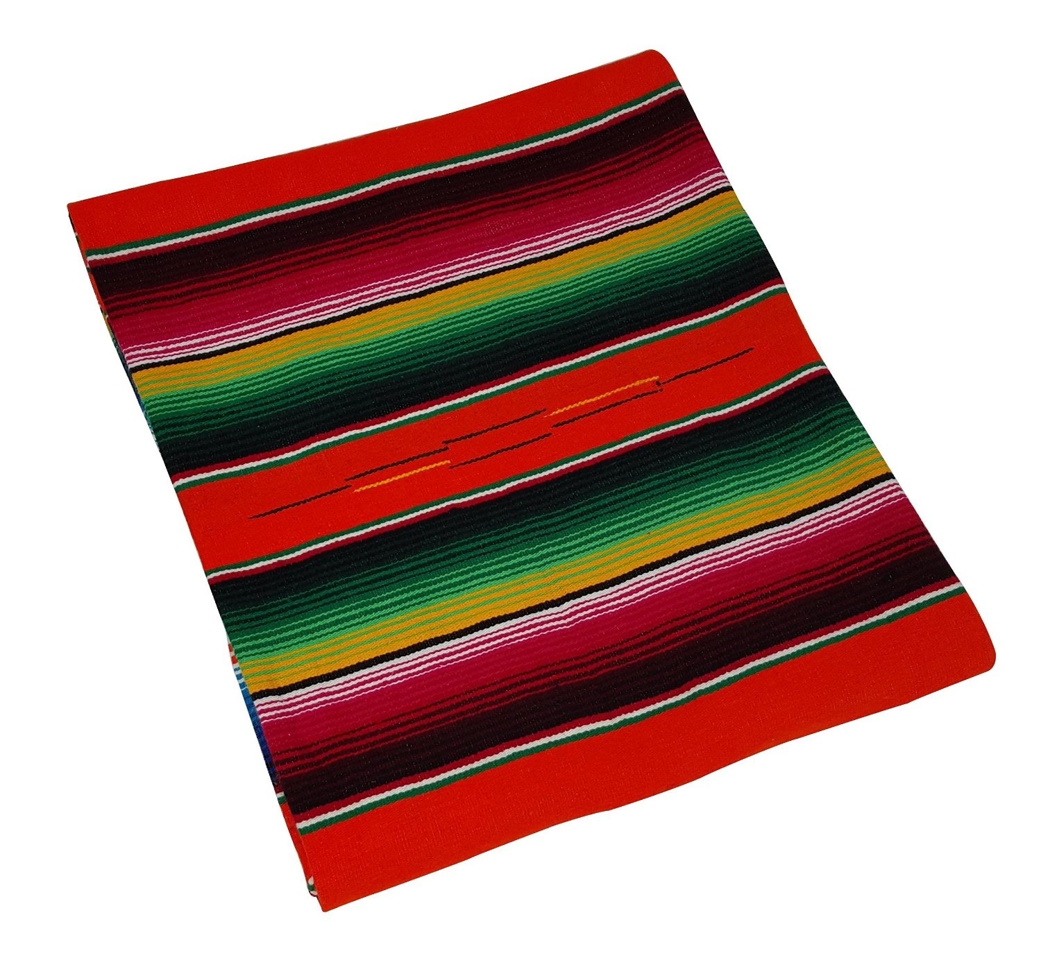 203 Fine Sarape Mexican Blanket Authentic Original El Paso Orange