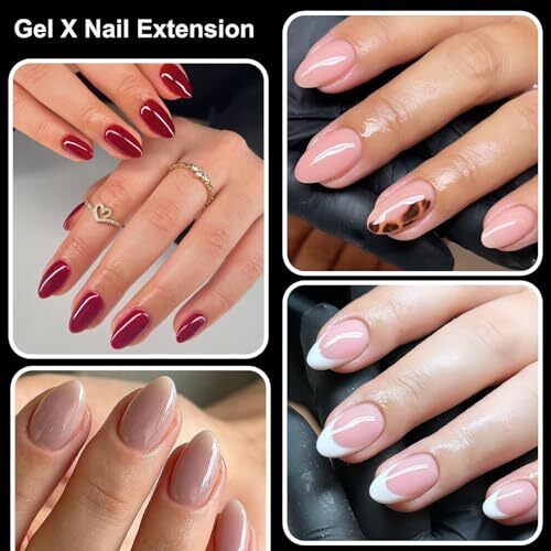 600pc Almond Fake Nails Short Gel x Nails Tips Clear Press on Short Almod - Foto 7 di 7