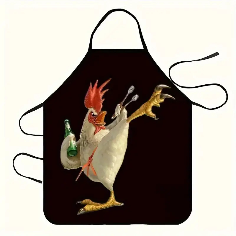 Chicken Taekwondo Apron Smock Funny Dinner Sexy Cooking BBQ Pinafore