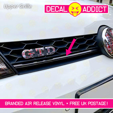 UPPER Grille Overlay Dechrome Strip Decals for VW Golf MK7 GTD - GLOSS BLACK