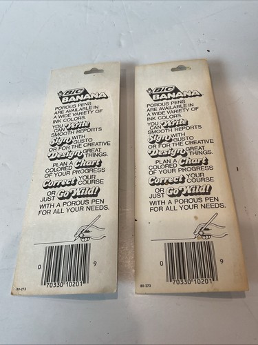 (2)NEW SEALED Vintage 1970s Bic Banana Markers - Picture 2 of 2