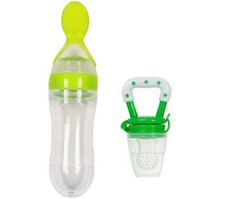 VBaby Baby Food Feeder Baby Teething Toy Silicone Teether Pacifier Spoon Bottle