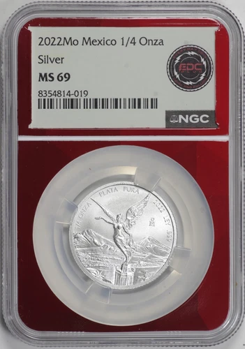 2022 Mo Mexico 1/4 Onza Silver Libertad NGC MS69 [BN019]