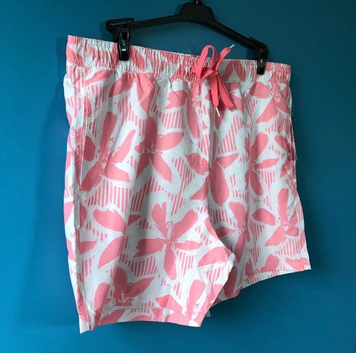 Men's Surf Society Drawstring Mesh Lined Pink/White Swim Shorts L MSRP: $52 - Picture 3 of 12