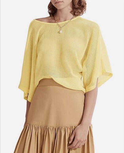 Country Road Women's Mesh Kimono Sleeve Top Size 14 Mango Mesh AS NEW - RRP $159 - Picture 3 of 17