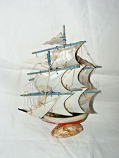 VINTAGE SHELL MODEL CLIPPER GALLEON SAILING SHIP #2