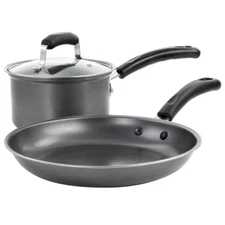 Highberry 3-Piece Grey Nonstick Carbon Steel Cookware Set