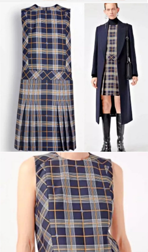 Burberry Neu mit Etikett $ 1250 Alana Etuikleid MARINEBLAU KARIERT - Größe US 8 UK 10 42 EU - Bild 1 von 11