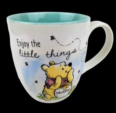 Disney Winnie The Pooh Ceramic Mug 18 oz  Enjoy The Little Things Hunny Jar Bees
