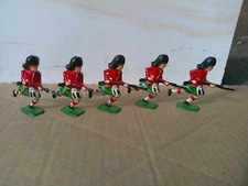 Johillco Black Watch Highlander Infantry, lot of 5 vintage lead hollow cast, DJ