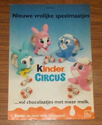 Seltene Werbung Ferrero Ü-Ei Kinder CIRCUS Hasen & Seehunde Niederlande 1993