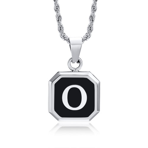 Vnox Collares Iniciales para Hombre Elegante Letra A-Z Colgante Cadena Geométrica Regalos - Imagen 16 de 44