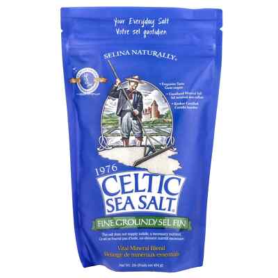 Selina Naturally Light Grey Celtic coarse sea salt, 1 lb. bag