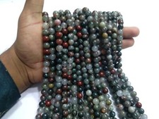 African Bloodstone Round 8mm Ball Smooth Gemstone Plain Beads 14"Inch 1 Strand