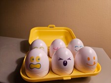 Tomy Egg Shape Sorting Hide N Squeak Vintage Egg Learning Toy 1993