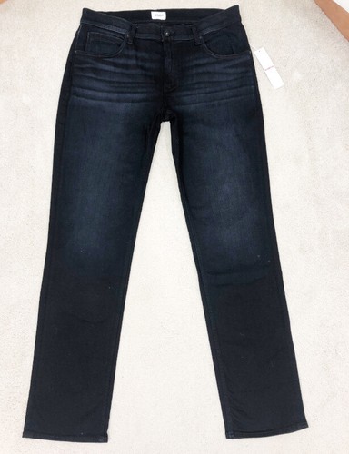 Pantalones de mezclilla HUDSON Byron para hombre 5 bolsillos ajustados rectos con cremallera talla 36 Dyson oscuros nuevos con etiquetas - Imagen 2 de 11