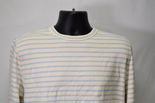 NWT Vince Breton Stripe Long Sleeve T Shirt Cream Oxford Blue Large - Picture 2 of 8