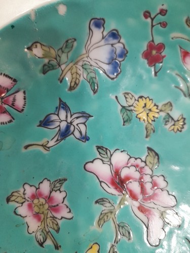 CLS Vintage Japanese Floral Cloisonne Enameled Decorated In Hong Kong Bowl - Picture 10 of 12