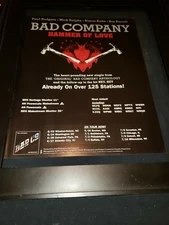 Bad Company Hammer Of Love Rare Original Radio Promo Poster Ad Framed! #2