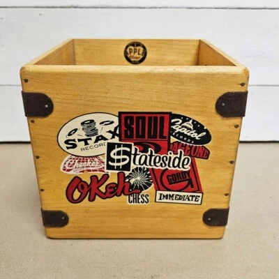 APPLE VINTAGE Northern Soul Record Box 7" Single Boxes Wooden Mod Vinyl Crate Records
