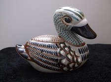 Vintage Hand Painted Ceramic Pottery Duck Bird Figurine