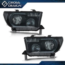 Fit For 07-13 Toyota Tundra 08-17 Sequoia LED Headlights Left+Right Smoke Lens