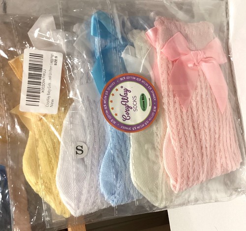 Cozy Way Girls 5 Toddler Socks Sz Sm Pastel Colors Bows New In Orig Packaging - Picture 3 of 8