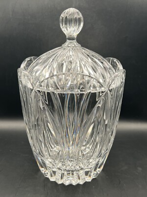 BLOCK Crystal Biscuit Barrel Jar with Lid Wyndham Cut | 24% Lead Poland