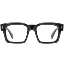 Thick Acetate Glasses Frame for Men Wide Strong Plastic Eyeglass Silver Pieces