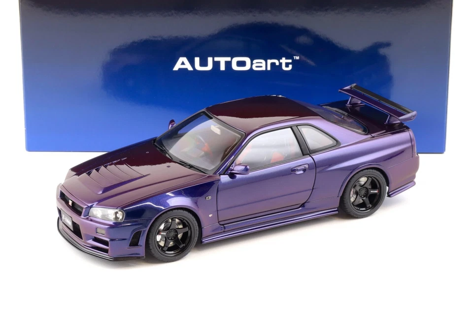 2002 NISSAN NISMO R34 GT-R Z-TUNE RHD ПОЛНОЧЬ ФИОЛЕТОВЫЙ МАСШТАБ 1:18 AUTOART - Изображение 3 из 4