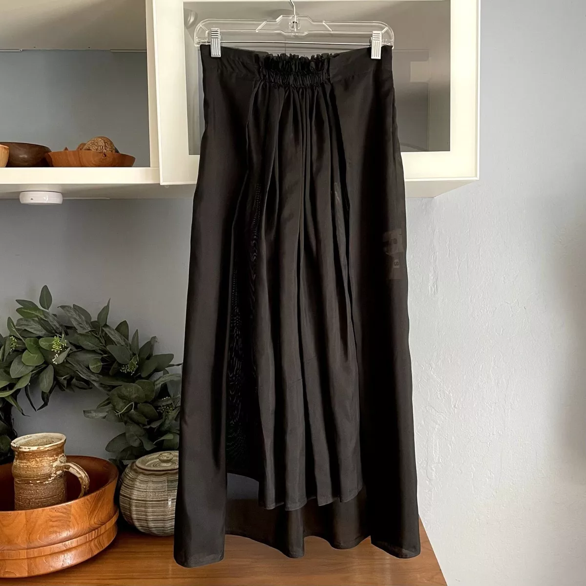 Black pleated midi skirt ebay cheap
