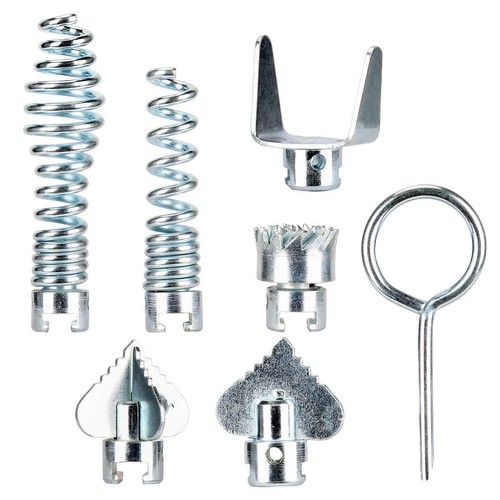7X Cutter Set Drain Cleaner Plumbing Snake Tool Cable Auger Clog Sewer