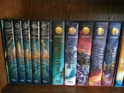 Percy Jackson and the Olympians Rick Riordan (2010, Hardcover) NEAR COMPLETE 