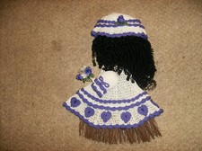 PURPLE WHISK BROOM DOLL WALL HANGING FACING LEFT 14" x 10" HAND MADE IN USA NEW
