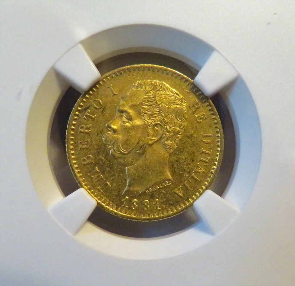 1881R Italy Gold 20 Lire NGC MS63 * FREE Shipping * - Image 2 of 4