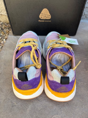 NIB/NEW Flower Mountain Yamano 2 Trainers Sneakers 37 7 Purple Orange Gray Suede - Picture 3 of 5