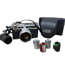 Vintage G Yashica Electro 35 35mm Film Camera with Lens  Case For Parts/Repair