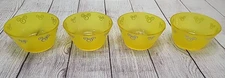 Disney Plastic Melamine Bowls Set Of 4 Frosted Yellow Gray Swirl Mickey Mouse