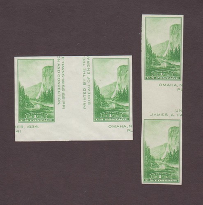#ad US 769 YOSEMITE GUTTER PAIR MINT NH VF FARLEY SPECIAL PRINTING $4.45