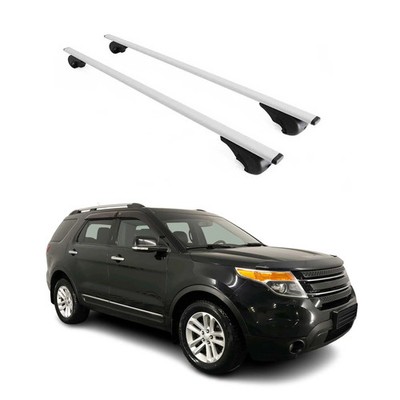 Dachträger Grundtäger für Ford Explorer 2011-2016 75kg Metall Silber 2 tlg