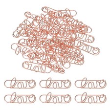 60pcs Paper Clip, Love Shape Paper Clip Small Cute, 34mm, Rose Gold