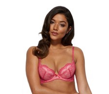 Image of RRP £35 BNWT Gossard Lingerie Superboost Lace Plunge Bra Hibiscus (PINK) 7711