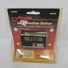 Vintage Airguide Auto Weatherstation Digital Inside outside Temperature & Clock