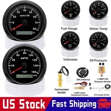 85mm Gps Speedometer 160mphtacho 8000rpm52mm Fueloiltempvolt With Sensor Us